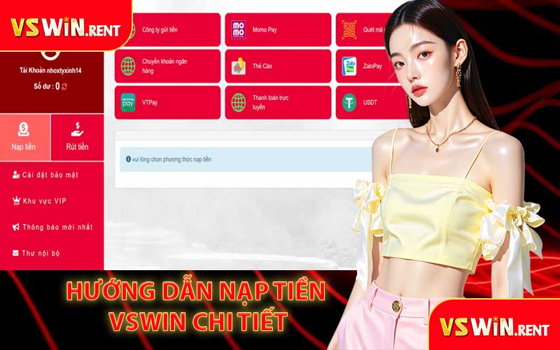 Hướng Dẫn Nạp Tiền VSWIN Chi Tiết